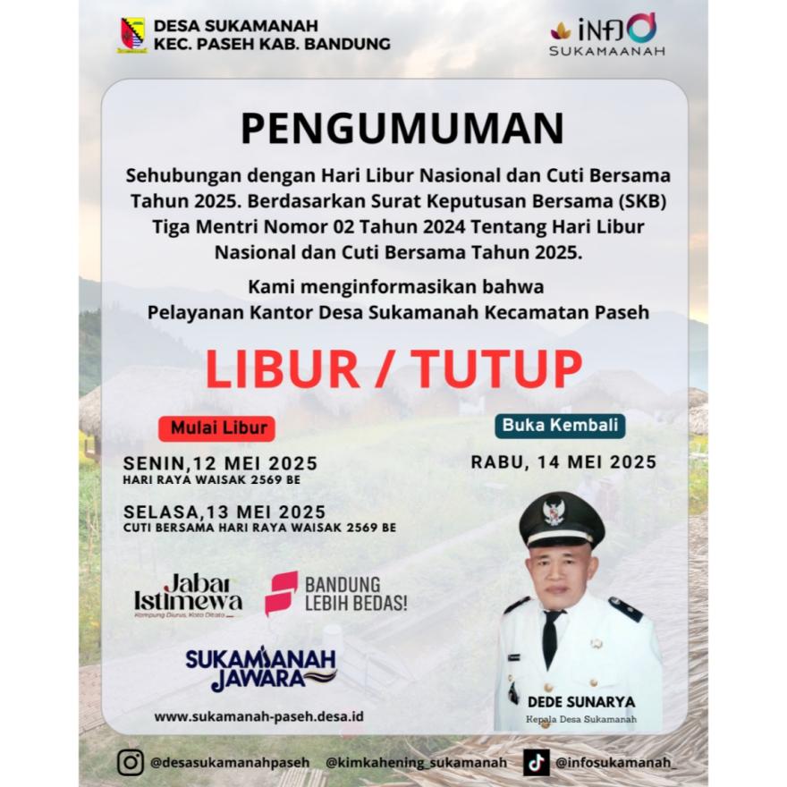 PENGUMUMAN HARI LIBUR KANTOR DESA